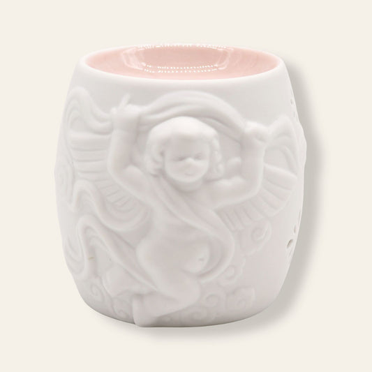 Quemador de aceite Ángel de la Luz — en cerámica blanca