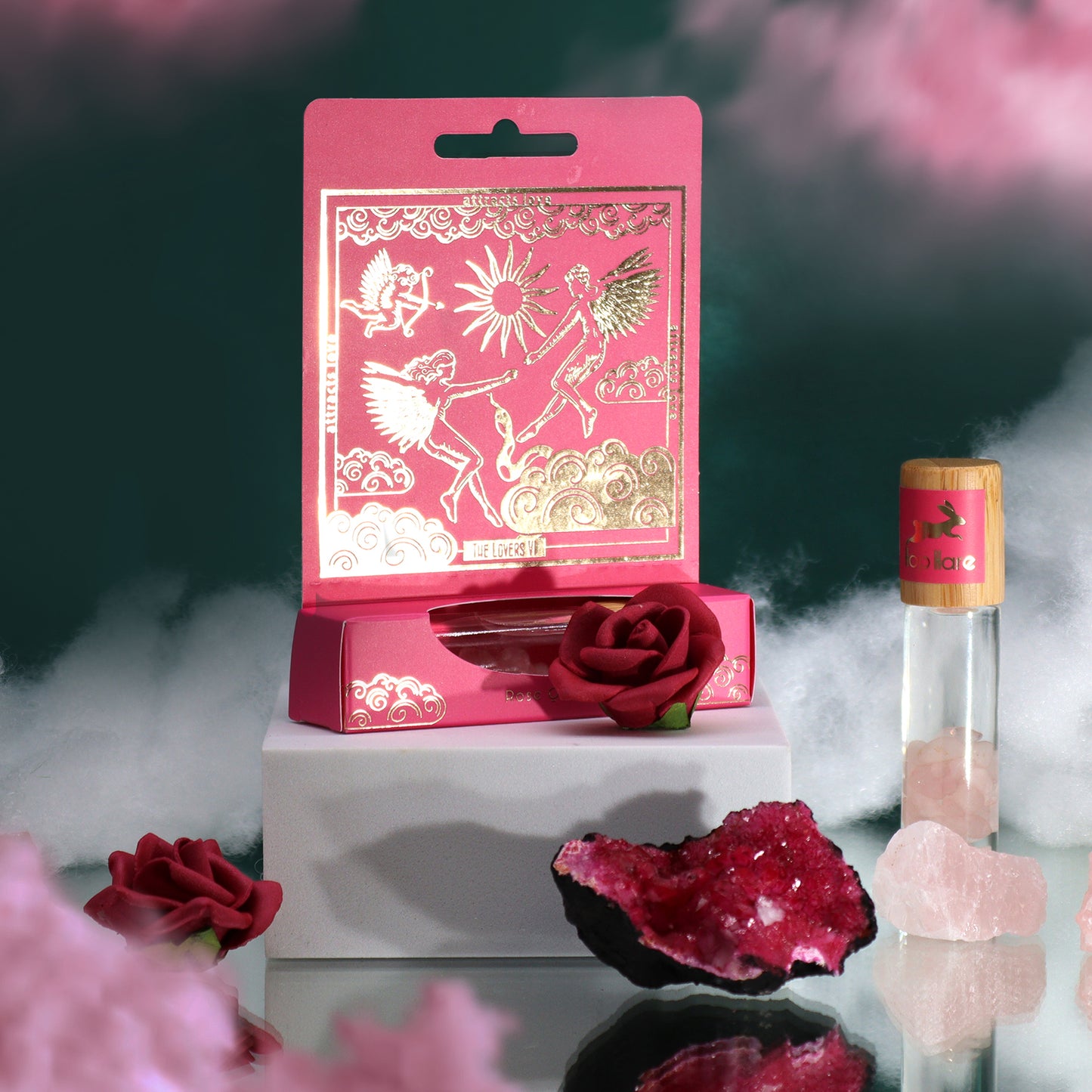 Roll On de Aceites Esenciales con Cristales · Los Amantes · Amor y Límites