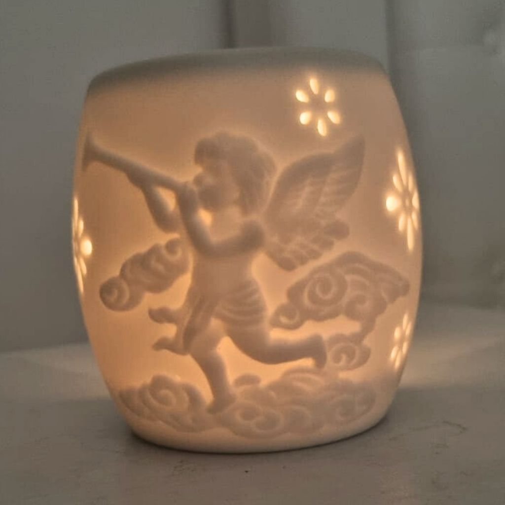 Angel of Light Oil Burner — in white ceramic