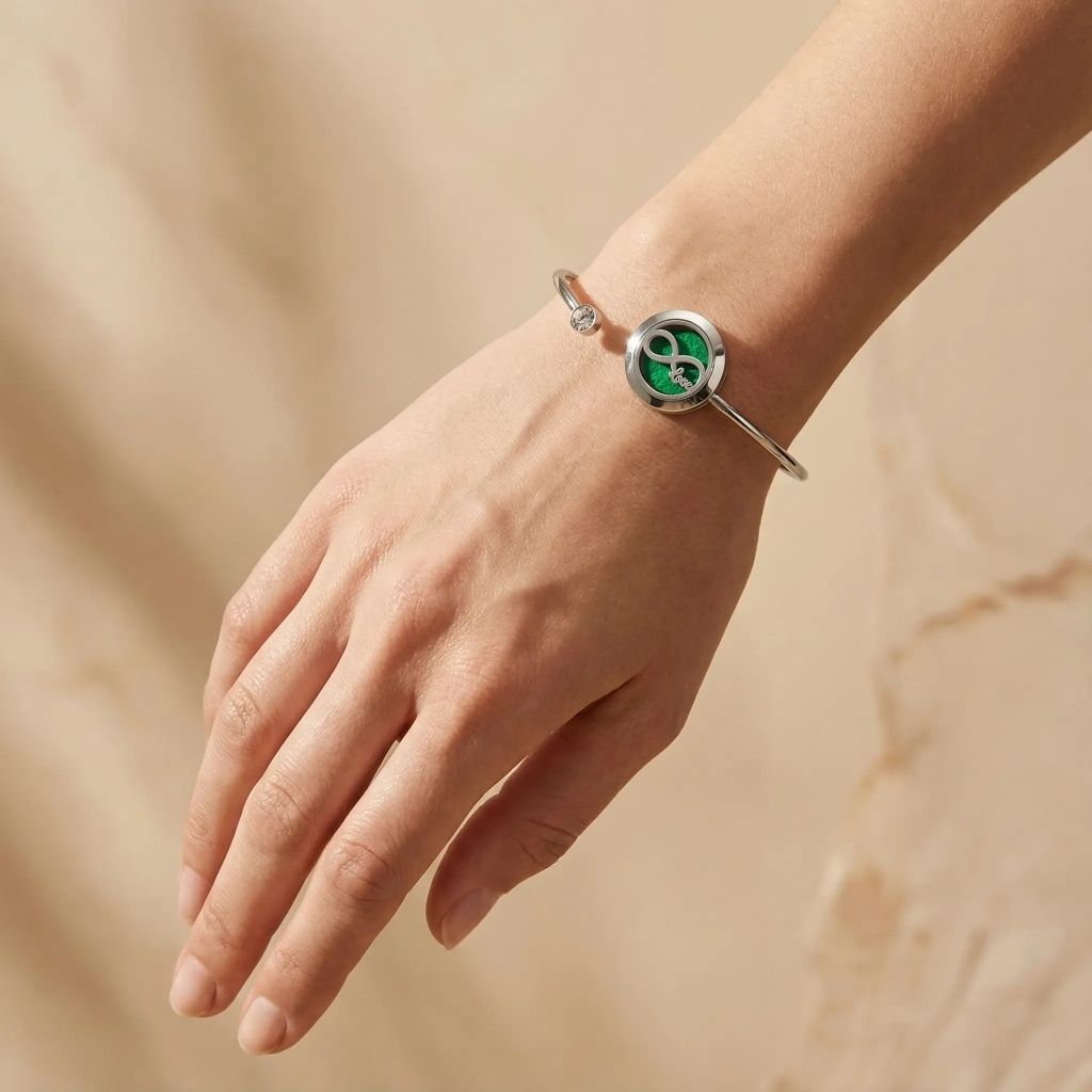 Braccialetto Diffusore per Aromaterapia – Amore Infinito con Cristallo