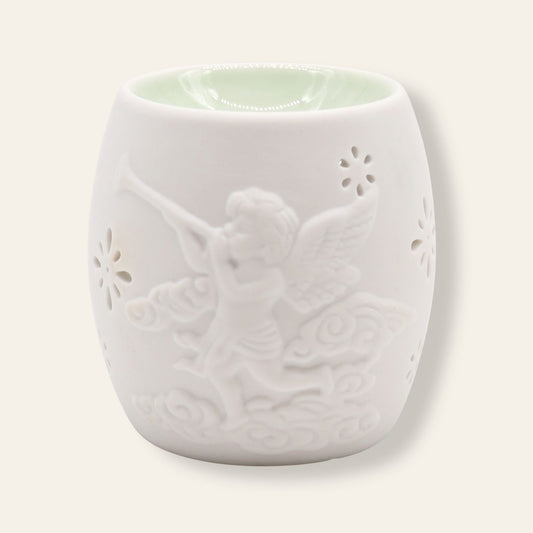 Quemador de aceite Ángel de la Luz — en cerámica blanca