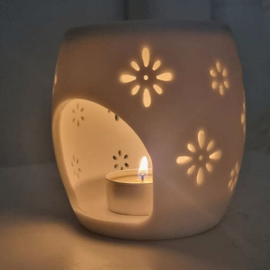 Bruciaessenze Angelo di Luce — in ceramica bianca