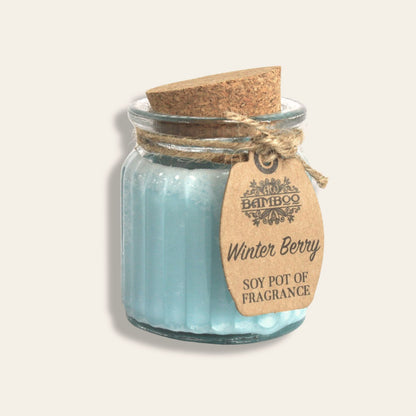 Bamboo Soy Tea Lights with Winter Berries