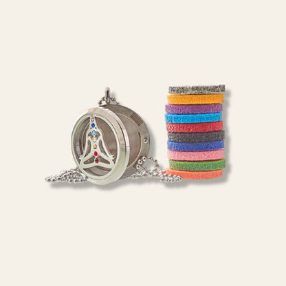 Collana Diffusore di Aromaterapia – Yoga Chakra con Cristalli