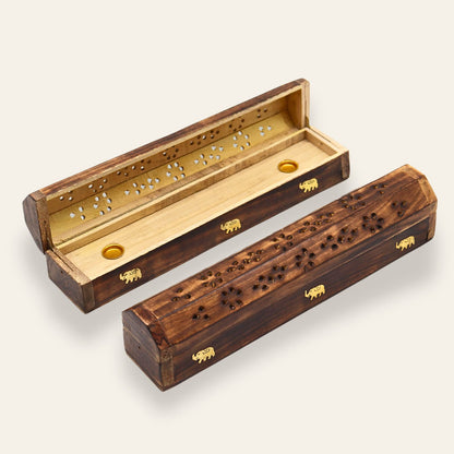 Quemador de incienso de madera de mango natural hecho a mano
