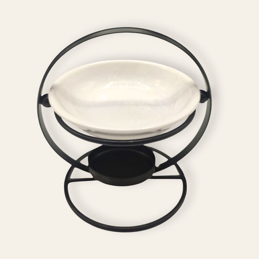 Quemador de aceite Essential Design: metal y cerámica