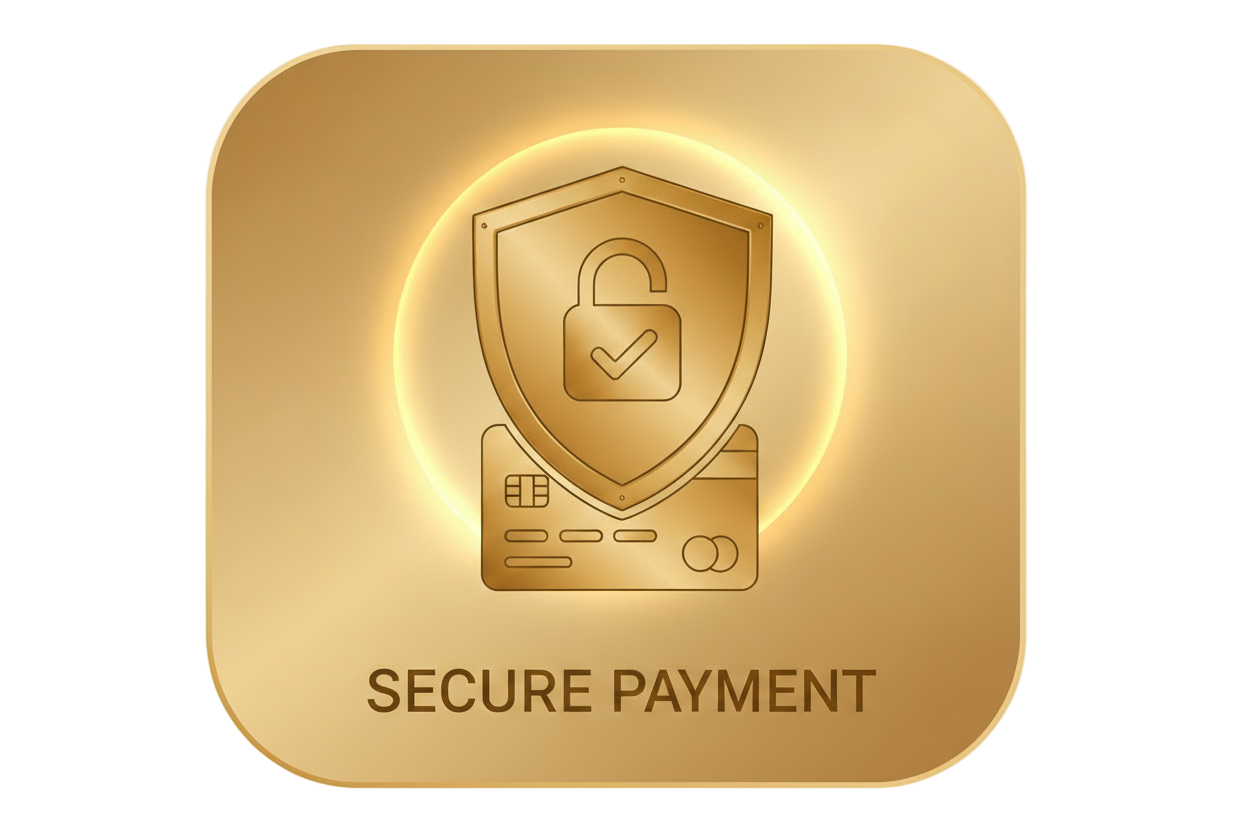 Necesito una imagen con el mismo fondo dorado que el camion de envios pero esta vez tiene que ser para pagos seguros 