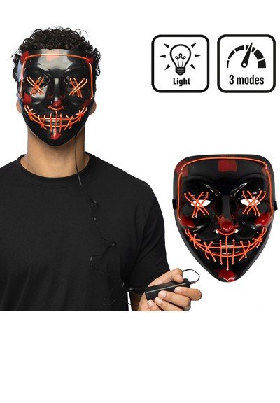 Maschera Vendetta Anonymous Nera Led