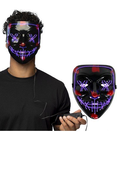 Maschera Vendetta Anonymous Nera Led