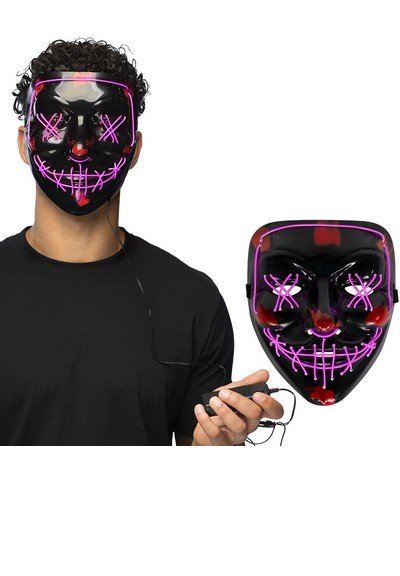 Maschera Vendetta Anonymous Nera Led