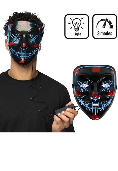 Maschera Vendetta Anonymous Nera Led