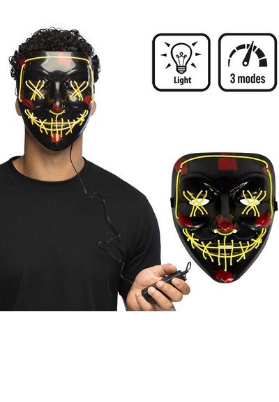 Maschera Vendetta Anonymous Nera Led