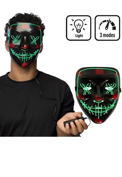 Maschera Vendetta Anonymous Nera Led