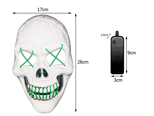 Maschera da Teschio LED Halloween